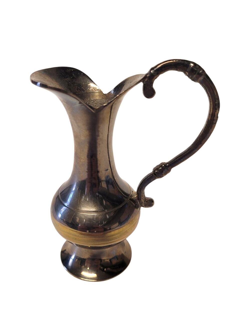 Brass Ewer Vintage Brass Ware Mini Jug Pitcher Bud Vase India